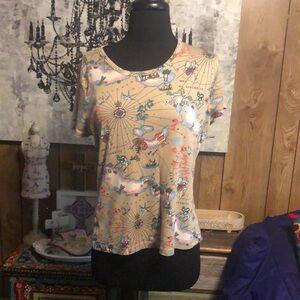 Women's Beige Graphic Top